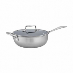 Zwilling Clad CFX Stainless Steel Ceramic Nonstick 3-qt Wok with Lid