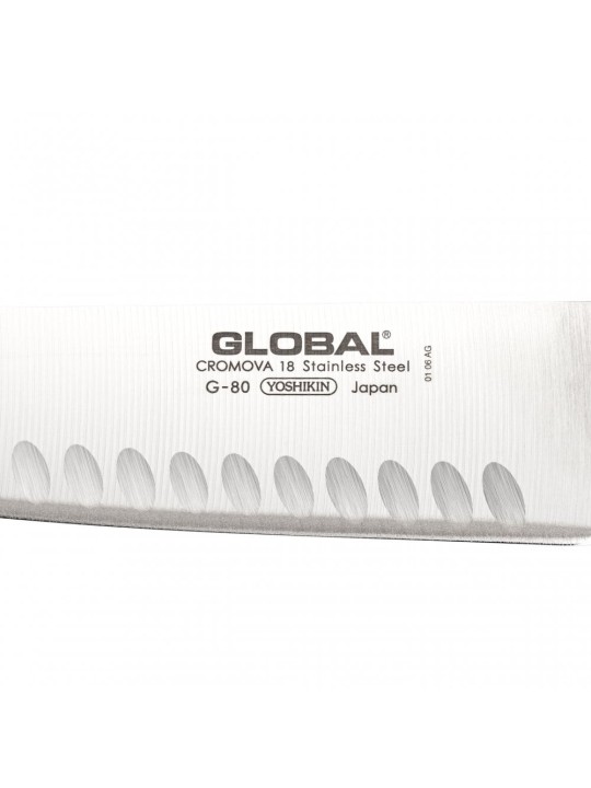 Global Santoku нож 18 cm, с полостями