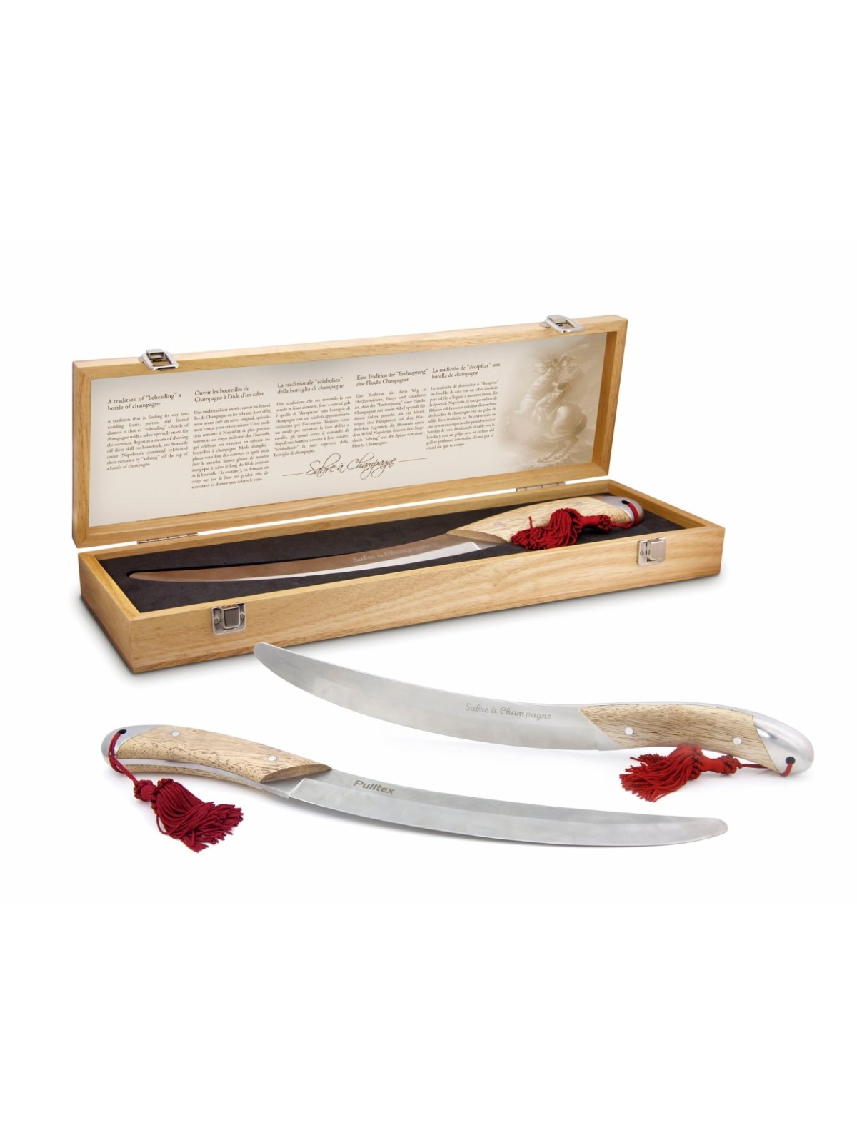 Pulltex Champagne Saber With Oak Handle