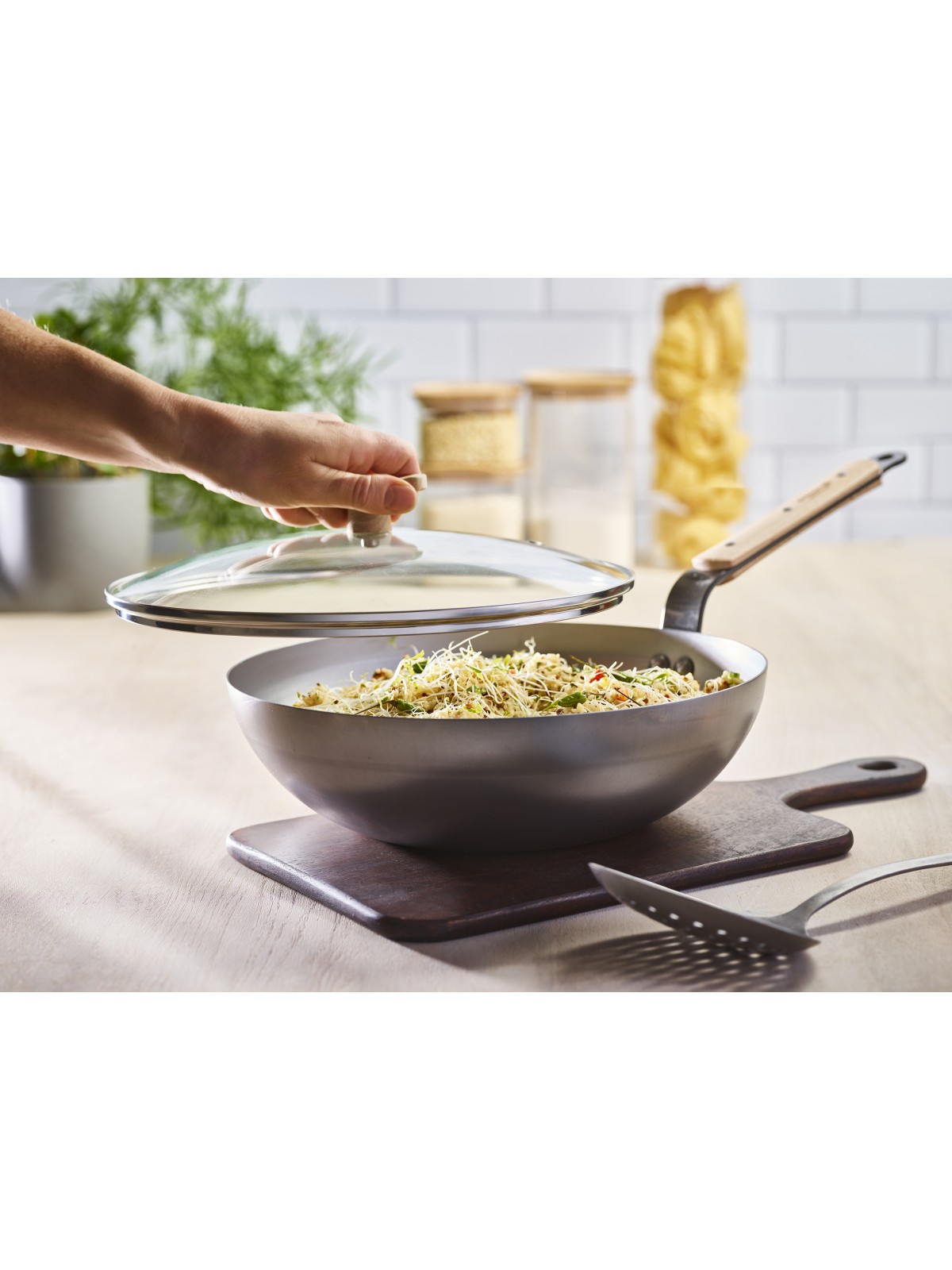 de Buyer wok pann Mineral B Bois 28 cm