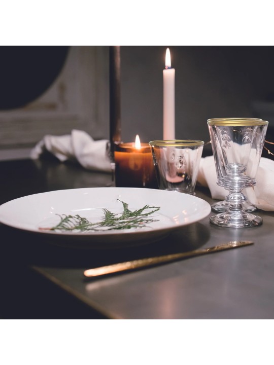 La Rochére Bee vīna glāze, caurspīdīga/zelta maliņa