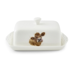 Royal Worcester Wrendale Designs Covered Butter Dish Cow