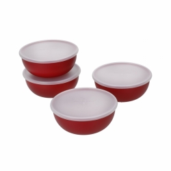 KitchenAid 4-Piece Pinch Bowl Set with Lids, Empire Red