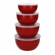 KitchenAid kausid kaanega, plastik, 4 tk komplektis, Empire Red