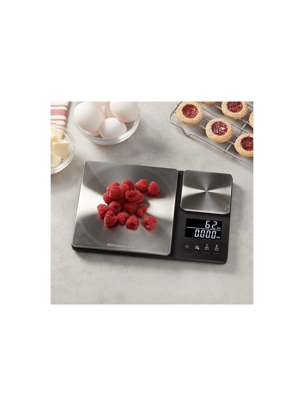 KitchenAid dviejų platformų svarstyklės, 5000 g ir 500 g svėrimo talpa