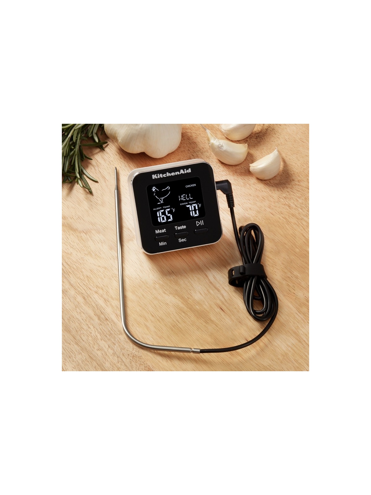 KitchenAid digitālais zondes termometrs ar taimeri, diapazons no -40°C līdz 250°C