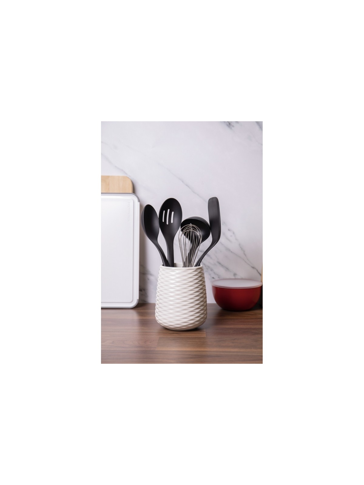 KitchenAid 6-osainen astiasetti ja keraaminen pidike, Onyx Black