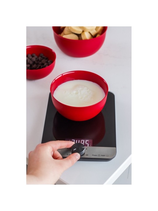 KitchenAid Digital Glass Top Kitchen Scale, 5000g and 500g / 5 litres Weighing Capacity