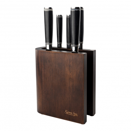 Grunwerg  Katana Saya Saya Pakkawood 6 Pce Knife Block Set