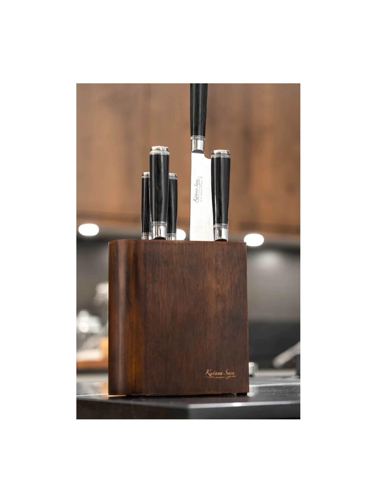 Grunwerg  Katana Saya Saya Pakkawood 6 Pce Knife Block Set