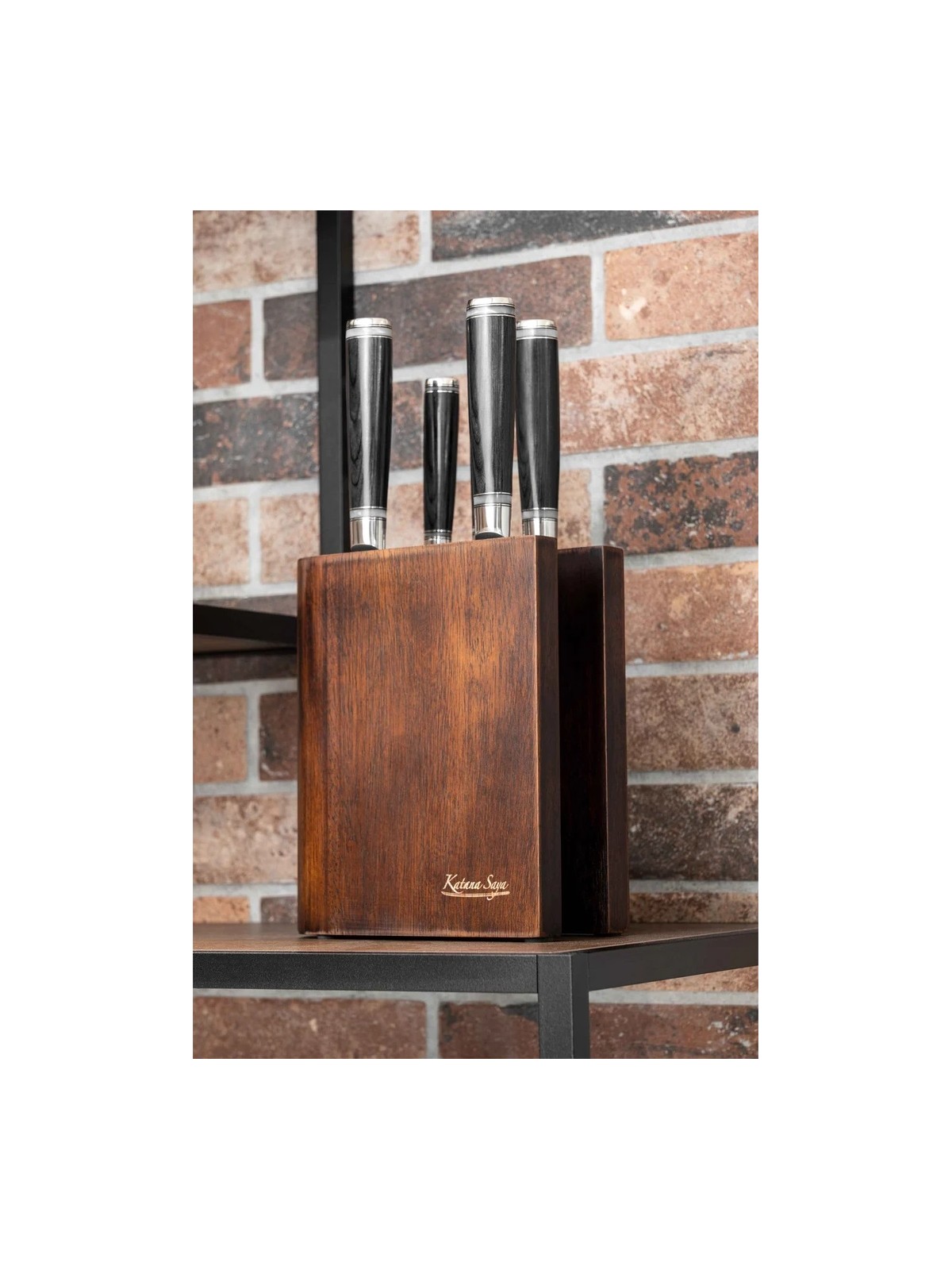 Grunwerg  Katana Saya Saya Pakkawood 6 Pce Knife Block Set