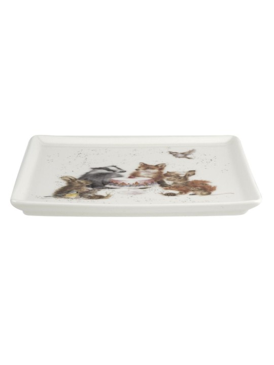 Royal Worcester Wrendale Designs Small Square Plate, Woodland Party