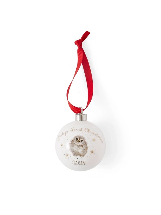 Royal Worcester Wrendale Designs Baby's 1-st Christmas Bauble