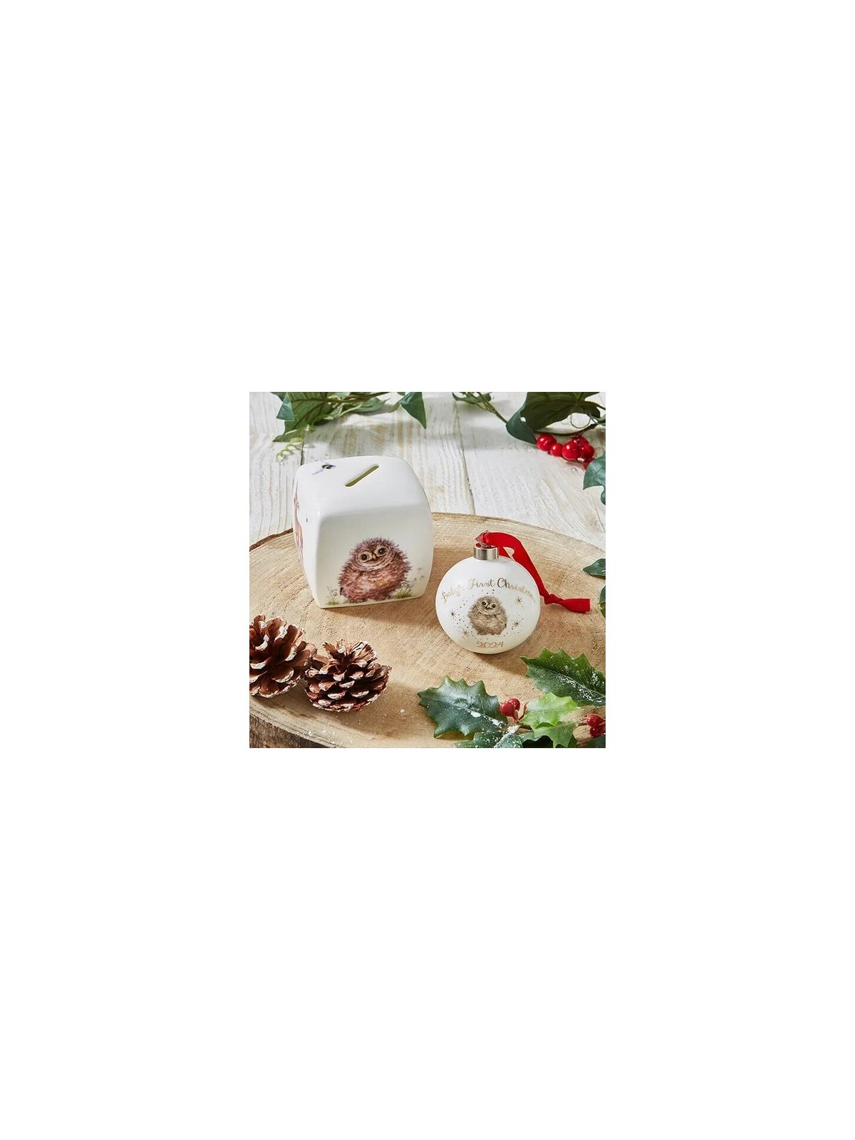 Royal Worcester Wrendale Designs Baby's 1-st Christmas Bauble