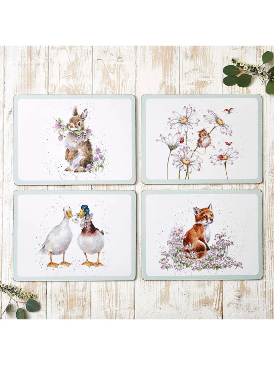 Pimpernel Wrendale Designs kohamatt Wildflowers 4 tk