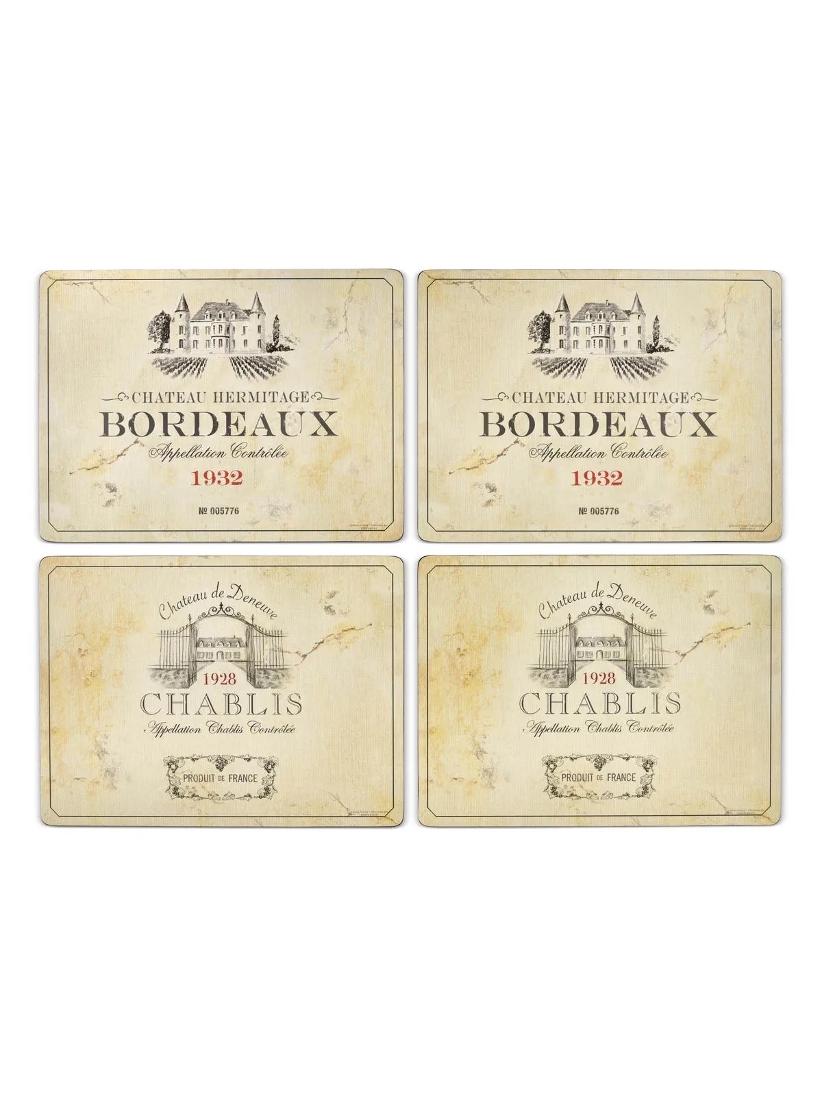 Pimpernel Vin de France Set of 4 Large Placemats