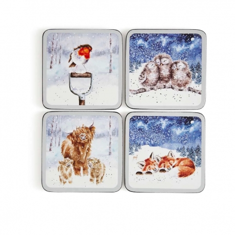 Pimpernel Wrendale Designs Winter Sky 4 Coasters