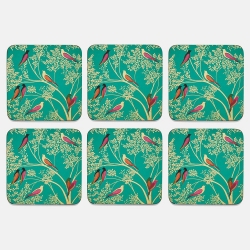 Pimpernel Sara Miller Set of 6 Bird Coasters