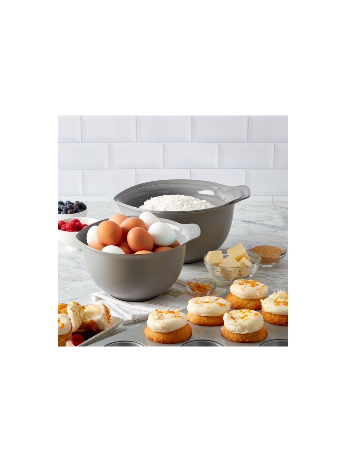 KitchenAid rinkinys iš 3 maišymo dubenėlių, Empire Red