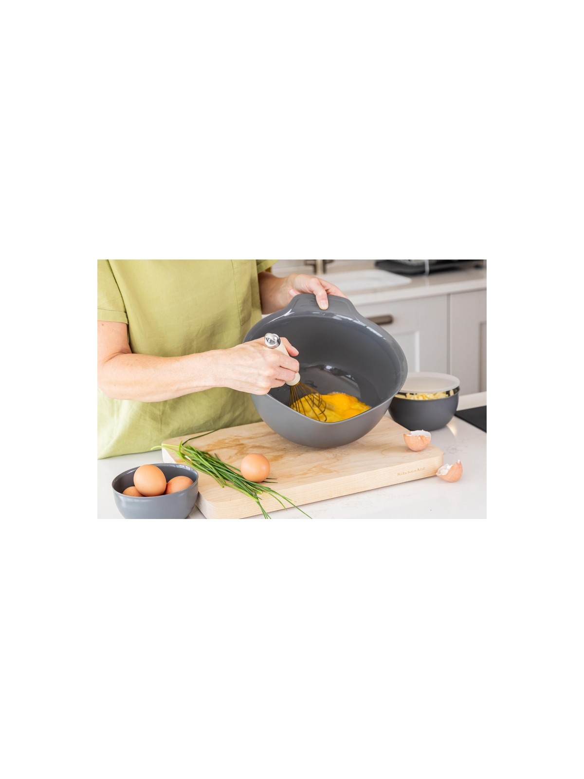 KitchenAid komplekts ar 3 maisīšanas bļodām, Empire Red