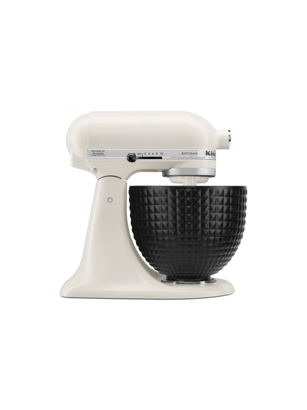 KitchenAid mikseri keraamiline kauss "Black Studded", must, ruuduline pind