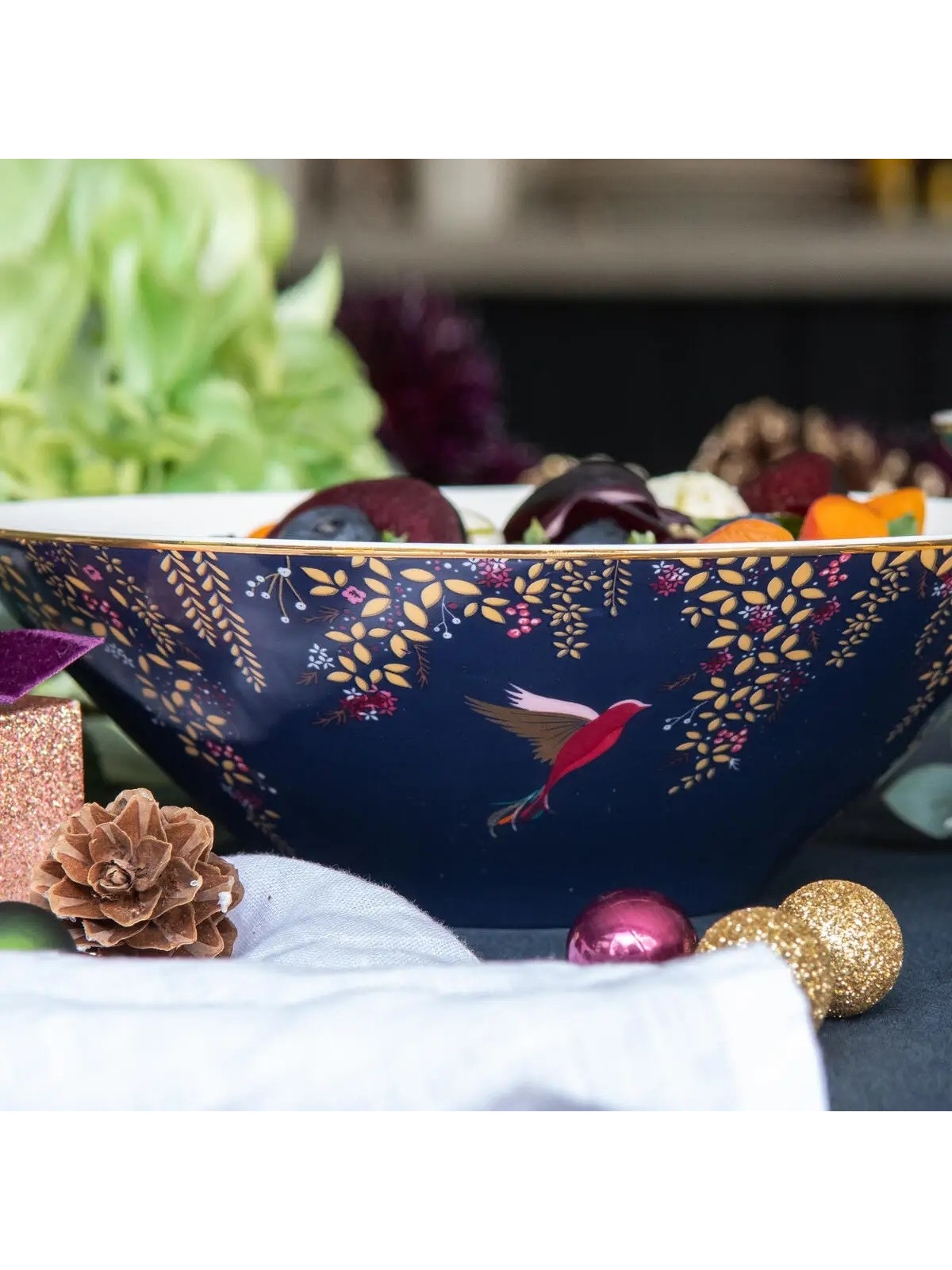 Portmeirion SSara Miller Chelsea Salad Bowl, Navy