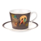 Portmeirion Sara Miller Chelsea Teacup & Saucer, Dk Grey