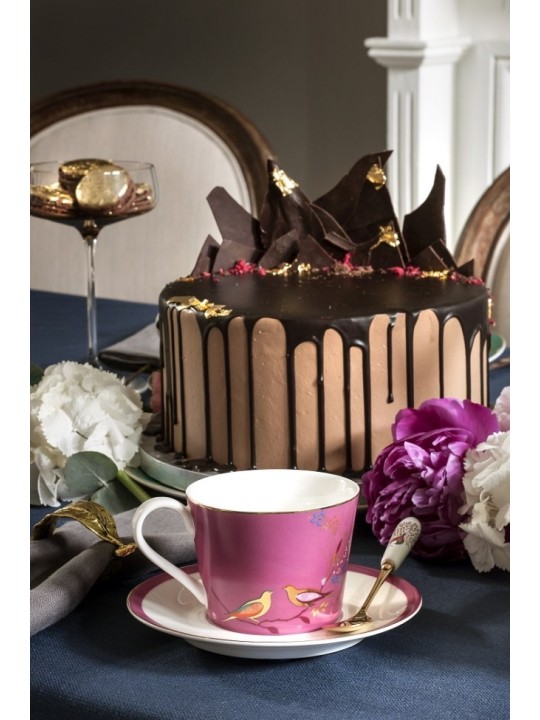 Portmeirion Sara Miller Chelsea Teacup & Saucer, Pink