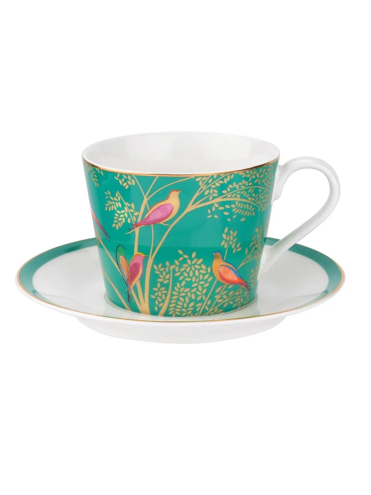 Portmeirion Sara Miller London Chelsea krūze+apakštasīte, zaļa