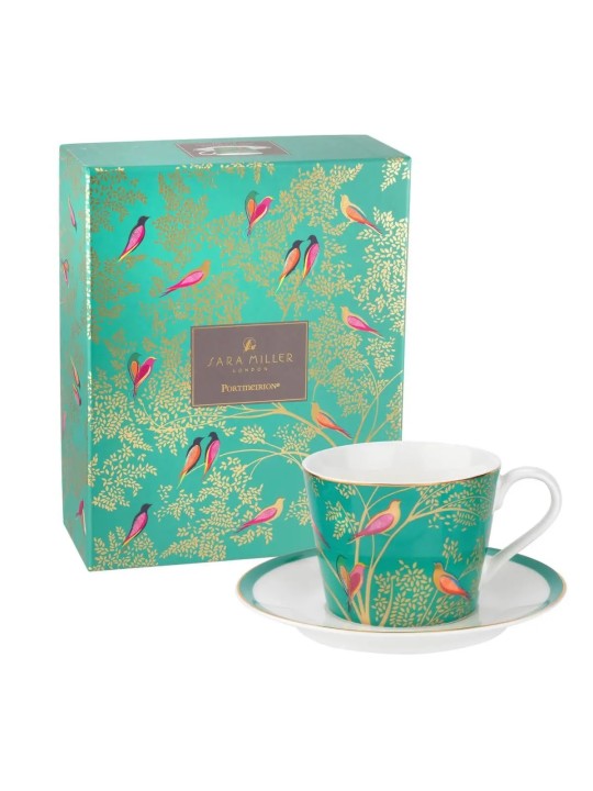 Portmeirion Sara Miller Chelsea Teacup & Saucer, Green