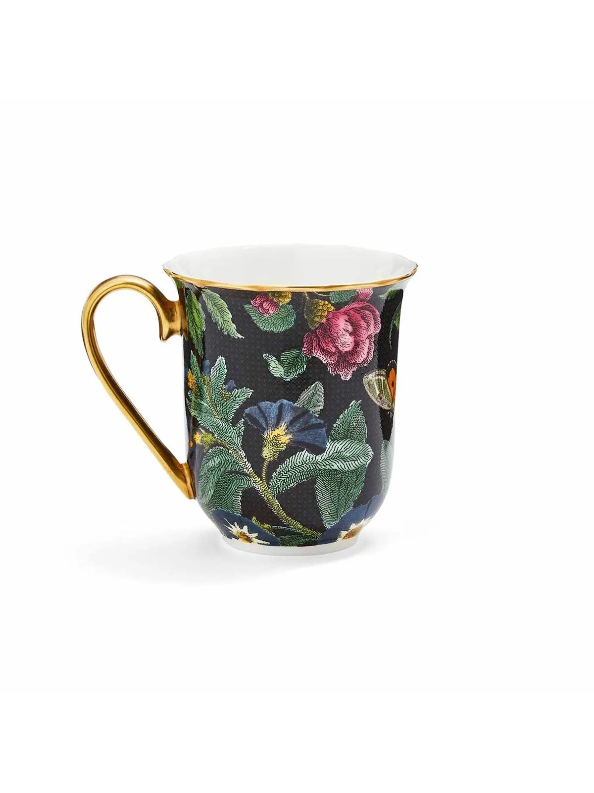 Spode krūze Creatures of Curiosity Black Floral 0,34 l