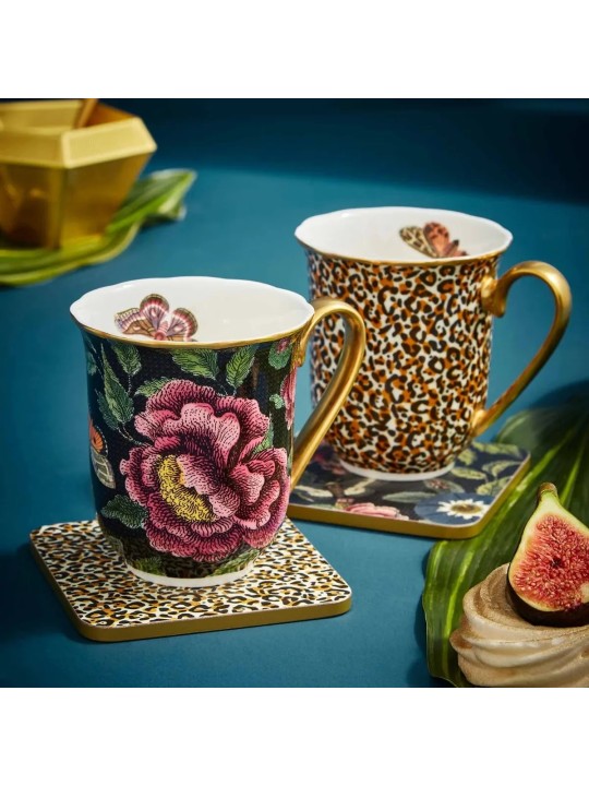 Spode Creatures of Curiosity Black Floral Mug