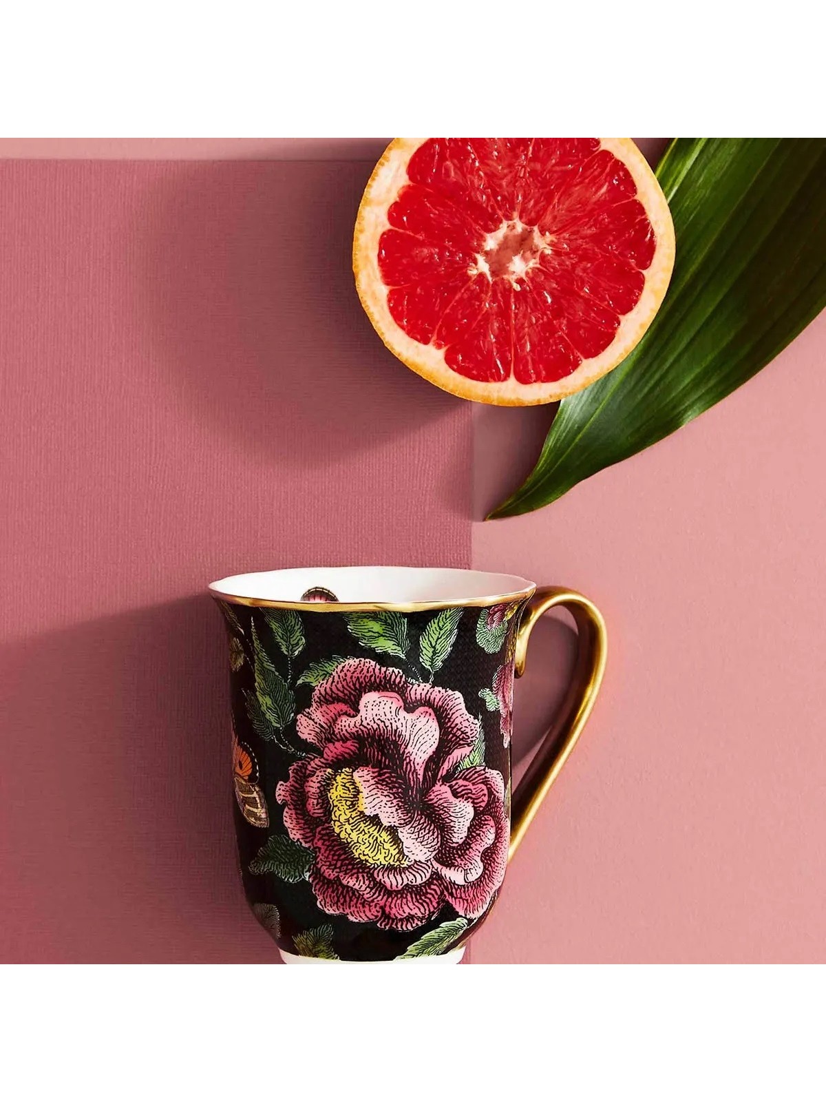 Spode krūze Creatures of Curiosity Black Floral 0,34 l