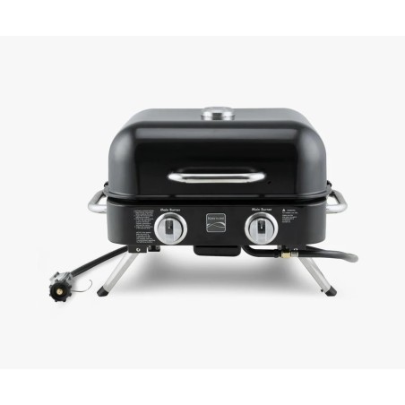 Kenmore 2 degļu pārnēsājams galda virsmas retro gāzes grils, melns
