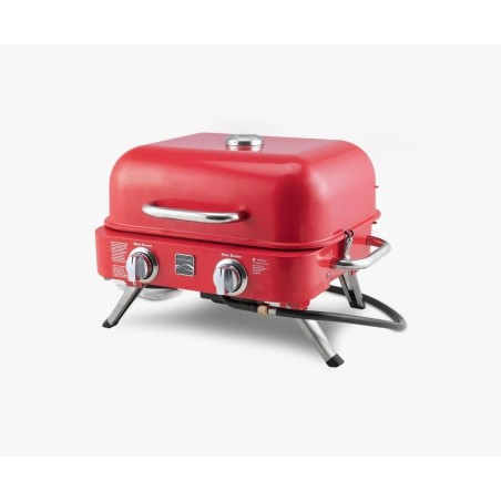 Kenmore 2 degļu pārnēsājams galda virsmas retro gāzes grils, sarkans