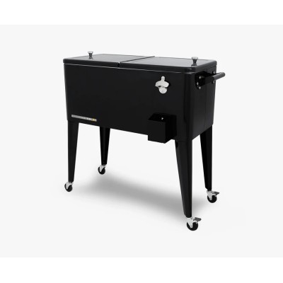 PermaSteel 75 Liters Rolling Patio Cooler - Black