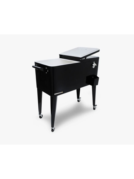 PermaSteel 75 litru terases dzesētājs uz riteņiem, melns