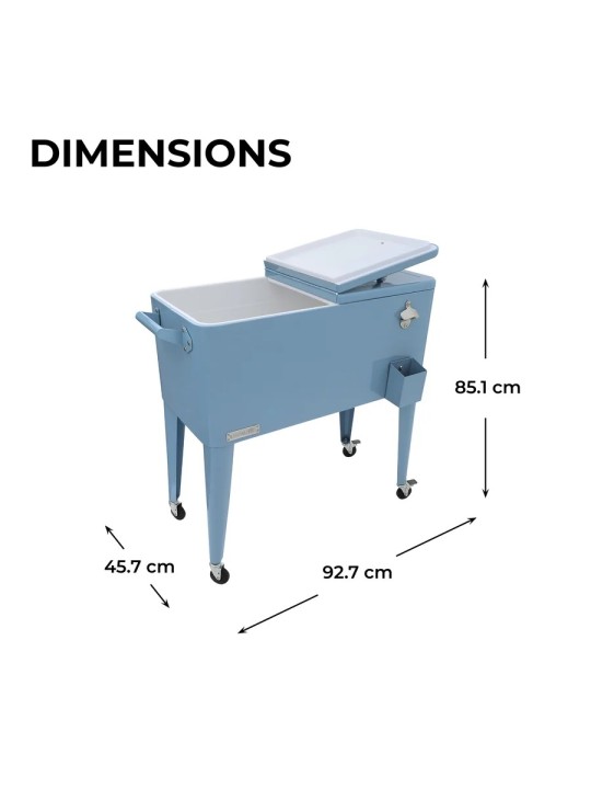 PermaSteel ratastel külmakast jalgadegl, 75 l, must