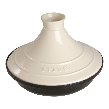 Staub Tadžīne čuguna 28 cm/ 2 l, melna/ krēmkrāsa