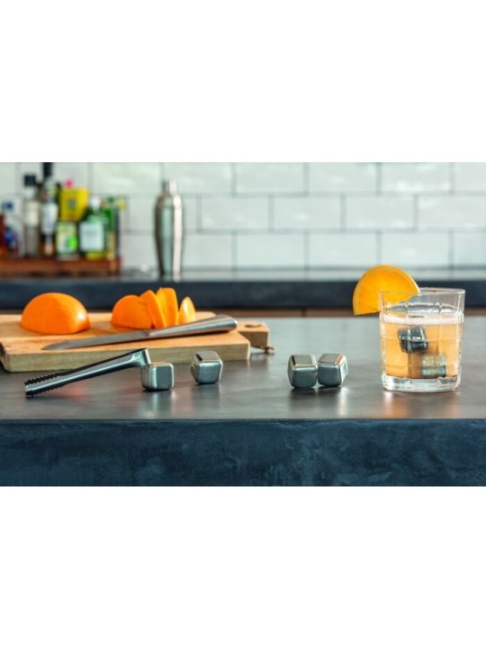Leopold Vienna Ice Cubes 6 pieces with Tongs – stainless steel