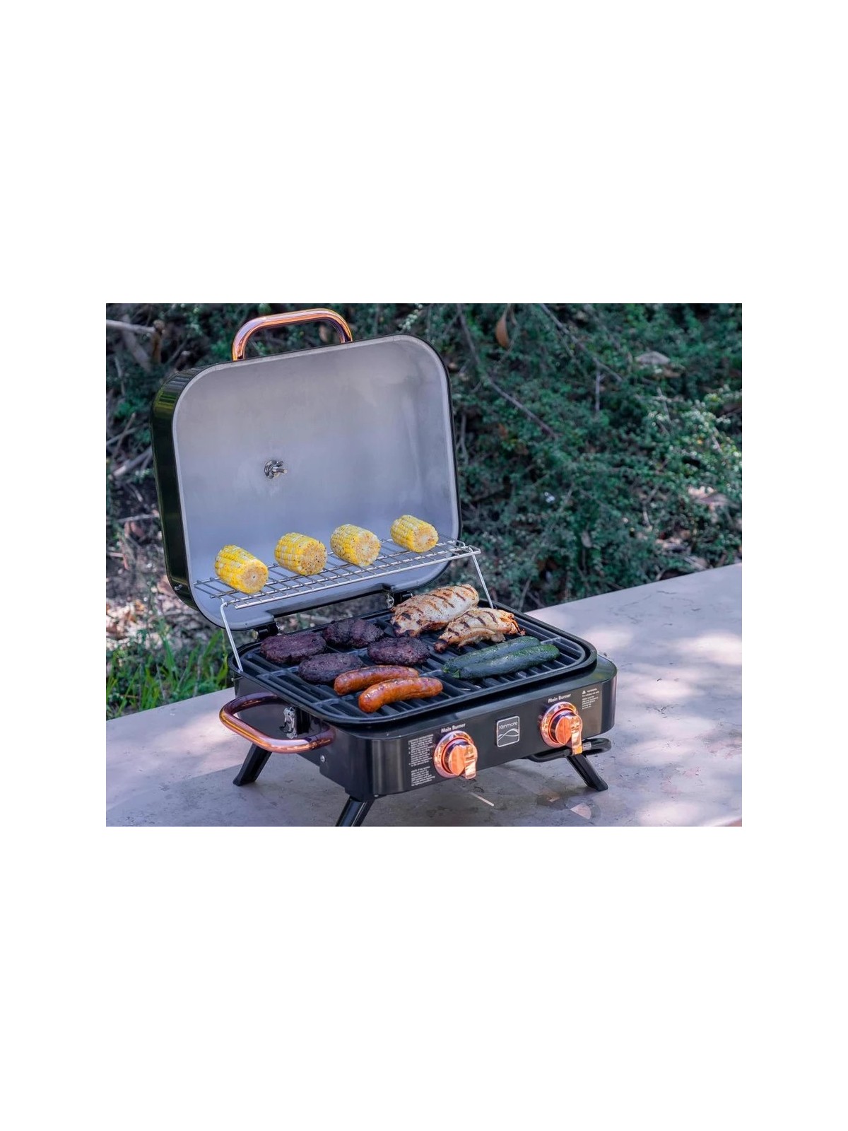 Kenmore 2-Burner – Blue Portable Tabletop Retro Gas Grill