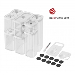 Zwilling säilituskarpide komplekt Fresh & Save CUBE S/M 12-osaline – läbipaistev valge