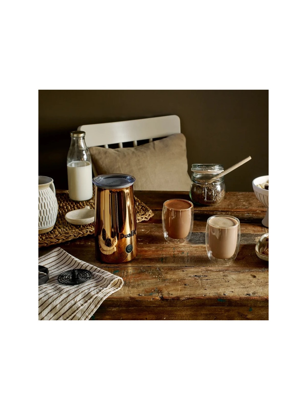 Dualit Handheld Milk Frother & Hot Chocolate Maker, Copper