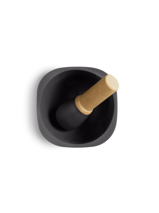 Emile Henry Mortar and Pestle – Ceramic and Wood