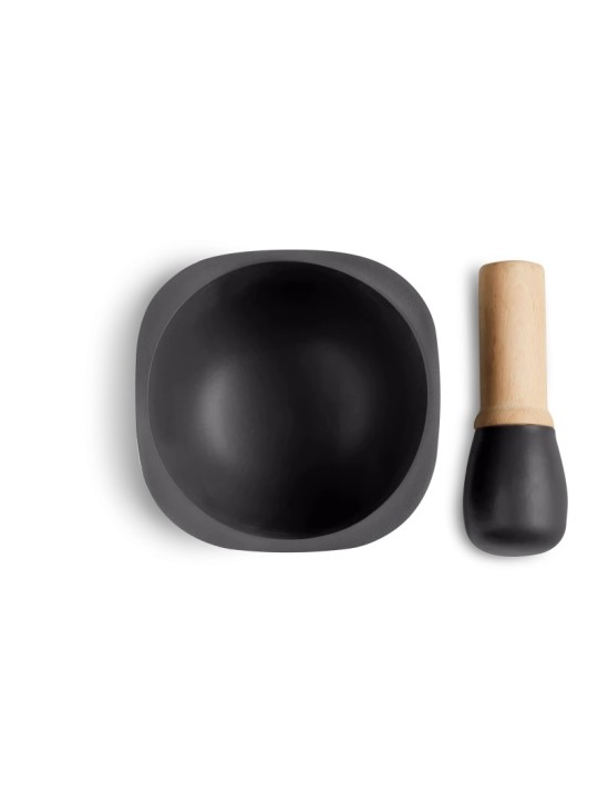 Emile Henry Mortar and Pestle – Ceramic and Wood