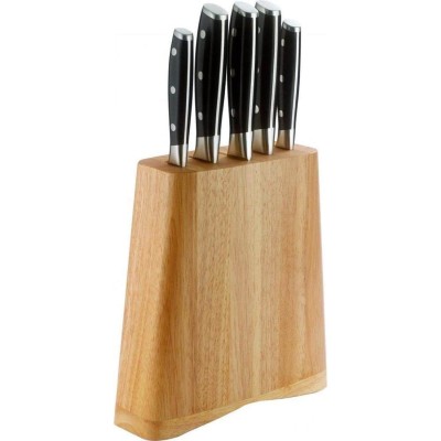 Grunwerg Rockingham Forge Knife Block Set RF7090 – 6-Piece Stainless Steel