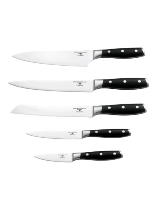 Grunwerg Rockingham Forge Knife Block Set RF7090 – 6-Piece Stainless Steel