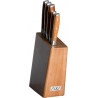 Grunwerg Knife Block Set RF Ashwood – 6-Piece Stainless Steel
