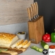 Grunwerg Knife Block Set RF Ashwood – 6-Piece Stainless Steel