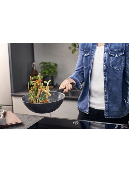 ZWILLING wok Terreno Plus – 28 cm alumiinium keraamilise mittenakkuva kattega